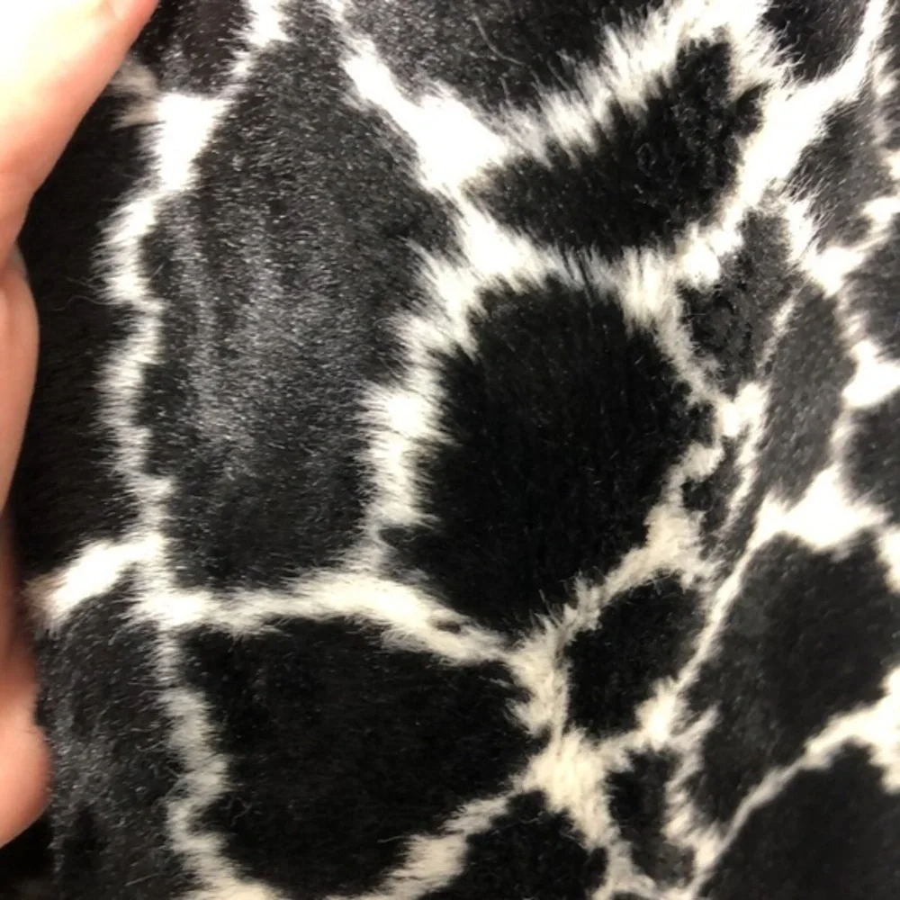 Rare Vintage Betsey Johnson Mongolian Faux Fur Animal Print 90s Y2k Trench Coat - Picture 7 of 16